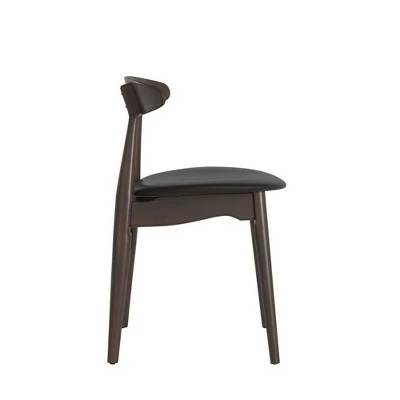 Set of 2 Cortland Danish Modern Walnut Dining Chair - Inspire Q Walnut/black 4 Set of 2 Cortland Danish Modern Walnut Dining Chair - Inspire Q Walnut/black - Image 2