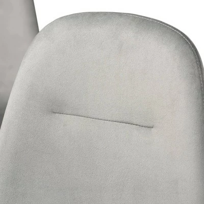 Set of 4 Elyse Velvet Upholstered Metal Dining Chairs - Baxton Studio Gray/gold 4 Set of 4 Elyse Velvet Upholstered Metal Dining Chairs - Baxton Studio Gray/gold - Image 2