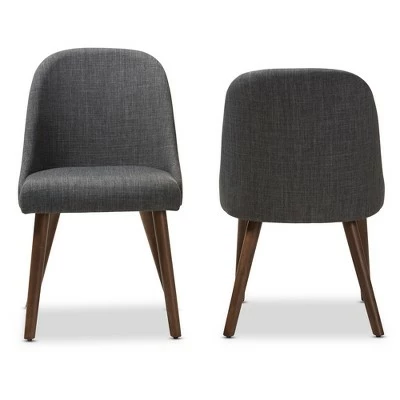 Set of 2 Cody Mid Century Modern Walnut Finished Wood Fabric Upholstered Dining Chair - Baxton Studio Beige 3 Set of 2 Cody Mid Century Modern Walnut Finished Wood Fabric Upholstered Dining Chair - Baxton Studio Beige