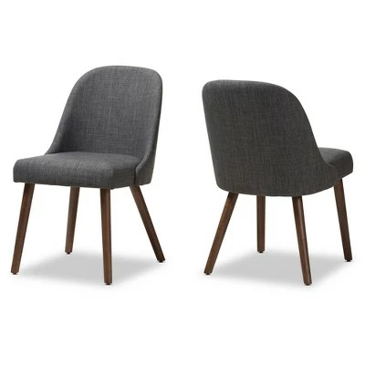 Set of 2 Cody Mid Century Modern Walnut Finished Wood Fabric Upholstered Dining Chair - Baxton Studio Beige 10 Set of 2 Cody Mid Century Modern Walnut Finished Wood Fabric Upholstered Dining Chair - Baxton Studio Beige - Image 8