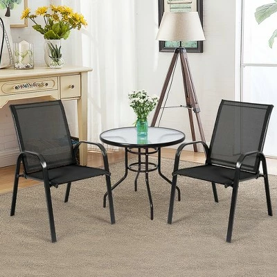 Costway 2PCS Patio Chairs Deck Yard W/Armrest Brown/Beige/Gray 14 Costway 2PCS Patio Chairs Deck Yard W/Armrest Brown/Beige/Gray - Image 12