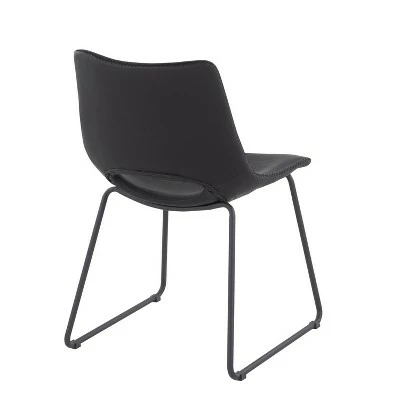 Set of 2 Robbi Steel/Faux Leather Dining Chairs - LumiSource Black/camel 5 Set of 2 Robbi Steel/Faux Leather Dining Chairs - LumiSource Black/camel - Image 3