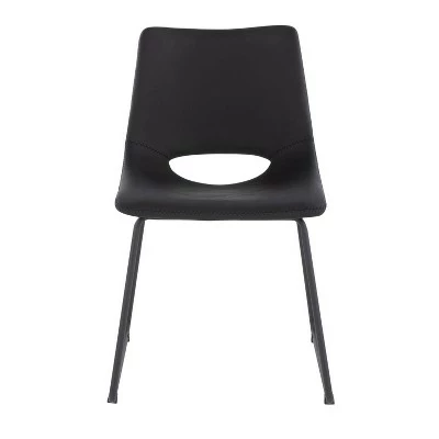 Set of 2 Robbi Steel/Faux Leather Dining Chairs - LumiSource Black/camel 7 Set of 2 Robbi Steel/Faux Leather Dining Chairs - LumiSource Black/camel - Image 5