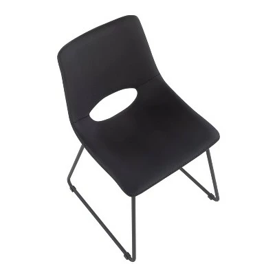 Set of 2 Robbi Steel/Faux Leather Dining Chairs - LumiSource Black/camel 8 Set of 2 Robbi Steel/Faux Leather Dining Chairs - LumiSource Black/camel - Image 6