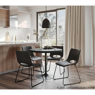 Set of 2 Robbi Steel/Faux Leather Dining Chairs - LumiSource Black/camel 10 Set of 2 Robbi Steel/Faux Leather Dining Chairs - LumiSource Black/camel - Image 8