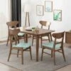 Set of 4 Idalia Mid-Century Modern Dining Chairs Mint/Walnut - Christopher Knight Home