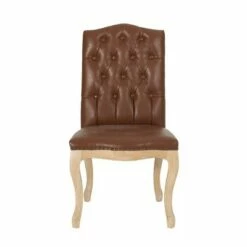 2pk Shylo Contemporary Faux Leather Dining Chairs - Christopher Knight Home Cognac Brown/natural