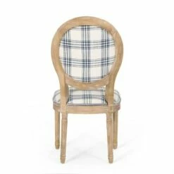 Set of 4 Phinnaeus French Country Fabric Dining Chairs - Christopher Knight Home Dark Blue Plaid/light Beige -Dining Chairs And Benches Official Shop unnamed file 5498