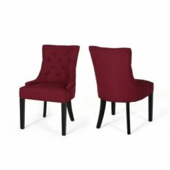 Set of 2 Cheney Contemporary Tufted Dining Chairs - Christopher Knight Home Dark Gray/dark Brown Finish -Dining Chairs And Benches Official Shop unnamed file 5517
