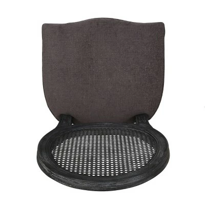 2pk Aquilla French Country Wood and Cane Upholstered Dining Chairs - Christopher Knight Home Gray 7 2pk Aquilla French Country Wood and Cane Upholstered Dining Chairs - Christopher Knight Home Gray - Image 5