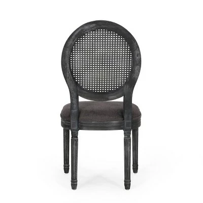 2pk Aquilla French Country Wood and Cane Upholstered Dining Chairs - Christopher Knight Home Gray 8 2pk Aquilla French Country Wood and Cane Upholstered Dining Chairs - Christopher Knight Home Gray - Image 6