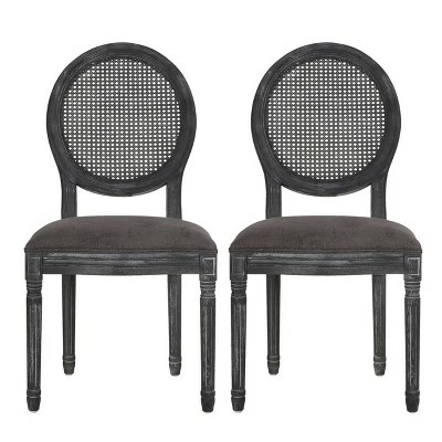 2pk Aquilla French Country Wood and Cane Upholstered Dining Chairs - Christopher Knight Home Gray 12 2pk Aquilla French Country Wood and Cane Upholstered Dining Chairs - Christopher Knight Home Gray - Image 10