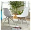 Set of 2 Elba Dining Chairs White/Gray - Buylateral