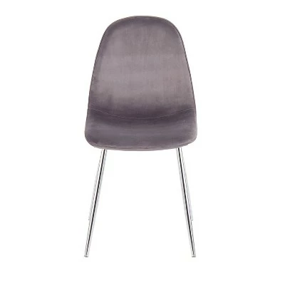 Set of 2 Pebble Contemporary Dining Chairs Chrome/Gray - LumiSource 7 Set of 2 Pebble Contemporary Dining Chairs Chrome/Gray - LumiSource - Image 5