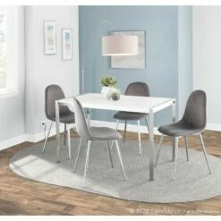 Set of 2 Pebble Contemporary Dining Chairs Chrome/Gray - LumiSource 18 Set of 2 Pebble Contemporary Dining Chairs Chrome/Gray - LumiSource -Dining Chairs And Benches Official Shop unnamed file 5563