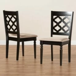 2pc Ramiro Fabric and Wood Dining Chairs Set - Baxton Studio Brown -Dining Chairs And Benches Official Shop unnamed file 5597