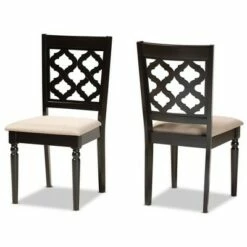 2pc Ramiro Fabric and Wood Dining Chairs Set - Baxton Studio Brown -Dining Chairs And Benches Official Shop unnamed file 5598