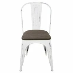 Set of 2 Oregon Industrial Dining Chairs - LumiSource White -Dining Chairs And Benches Official Shop unnamed file 5621