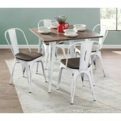 Set of 2 Oregon Industrial Dining Chairs - LumiSource White -Dining Chairs And Benches Official Shop unnamed file 5625