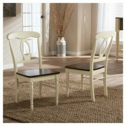Set of 2 Napoleon French Country Cottage Buttermilk & Cherry Brown Finishing Wood Dining Chairs - Baxton Studio -Dining Chairs And Benches Official Shop unnamed file 5643