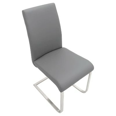 Set of 2 Foster Contemporary Dining Chair Stainless Steel/Gray - LumiSource 8 Set of 2 Foster Contemporary Dining Chair Stainless Steel/Gray - LumiSource - Image 6