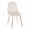 Set of 2 Pebble Contemporary Dining Chairs Gold/Cream - LumiSource