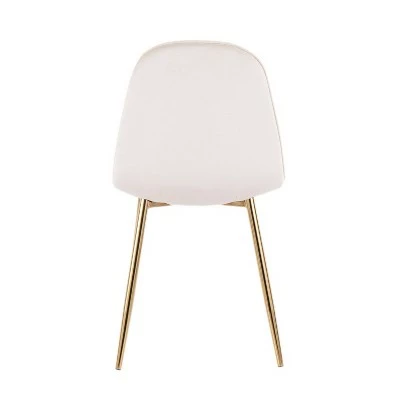 Set of 2 Pebble Contemporary Dining Chairs Gold/Cream - LumiSource 6 Set of 2 Pebble Contemporary Dining Chairs Gold/Cream - LumiSource - Image 4