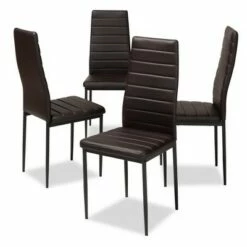 Set of 4 Armand Modern and Contemporary Faux Leather Upholstered Dining Chairs - Baxton Studio Black -Dining Chairs And Benches Official Shop unnamed file 567