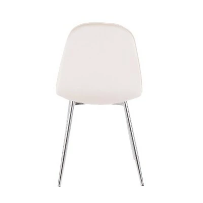 Set of 2 Pebble Contemporary Dining Chair Chrome/Cream - LumiSource 6 Set of 2 Pebble Contemporary Dining Chair Chrome/Cream - LumiSource - Image 4