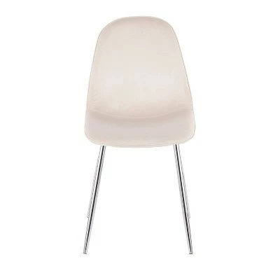 Set of 2 Pebble Contemporary Dining Chair Chrome/Cream - LumiSource 7 Set of 2 Pebble Contemporary Dining Chair Chrome/Cream - LumiSource - Image 5