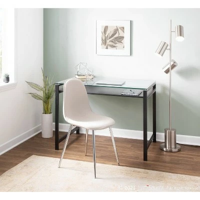 Set of 2 Pebble Contemporary Dining Chair Chrome/Cream - LumiSource 11 Set of 2 Pebble Contemporary Dining Chair Chrome/Cream - LumiSource - Image 9