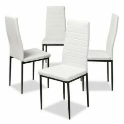 Set of 4 Armand Modern and Contemporary Faux Leather Upholstered Dining Chairs - Baxton Studio Black -Dining Chairs And Benches Official Shop unnamed file 568