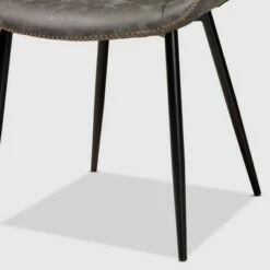 Set of 2 Loire Faux Leather Upholstered Dining Chair Gray/Black - Baxton Studio -Dining Chairs And Benches Official Shop unnamed file 5682