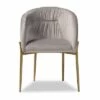 Ballard Velvet Fabric Upholstered Metal Dining Chair - Baxton Studio Gray/gold