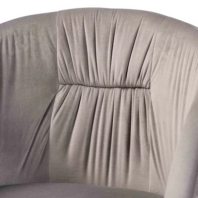 Ballard Velvet Fabric Upholstered Metal Dining Chair - Baxton Studio Gray/gold 6 Ballard Velvet Fabric Upholstered Metal Dining Chair - Baxton Studio Gray/gold - Image 4