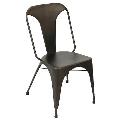Set of 2 Austin Industrial Dining Chair Metal/Antique Bronze - LumiSource 3 Set of 2 Austin Industrial Dining Chair Metal/Antique Bronze - LumiSource