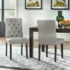 Set of 2 Annie Tufted Dining Chairs Gray - Buylateral