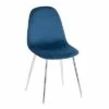 Set of 2 Pebble Contemporary Dining Chairs Chrome/Blue - LumiSource