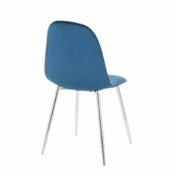 Set of 2 Pebble Contemporary Dining Chairs Chrome/Blue - LumiSource -Dining Chairs And Benches Official Shop unnamed file 5724