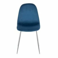 Set of 2 Pebble Contemporary Dining Chairs Chrome/Blue - LumiSource -Dining Chairs And Benches Official Shop unnamed file 5726