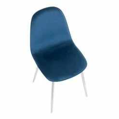 Set of 2 Pebble Contemporary Dining Chairs Chrome/Blue - LumiSource -Dining Chairs And Benches Official Shop unnamed file 5727