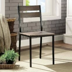 Set of 2 Verve Metal Dining Chair Antique Brown - HOMES: Inside + Out