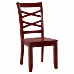 Set of 2 Emery Transitional Cross Back Side Dining Chairs Red/Blue - HOMES: Inside + Out