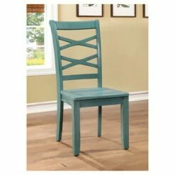 Set of 2 Emery Transitional Cross Back Side Dining Chairs Red/Blue - HOMES: Inside + Out -Dining Chairs And Benches Official Shop unnamed file 5747