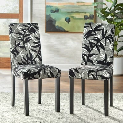 Set of 2 Elly Sophia Parson Dining Chairs Gray/Black - Buylateral 3 Set of 2 Elly Sophia Parson Dining Chairs Gray/Black - Buylateral