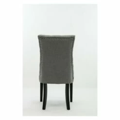 Set of 2 Michelle Tufted Dining Chair Gray & Black - Boraam