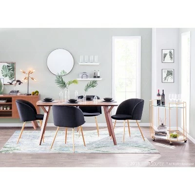 Set of 2 Fran Contemporary Dining Chairs - LumiSource Black/gold 10 Set of 2 Fran Contemporary Dining Chairs - LumiSource Black/gold - Image 8