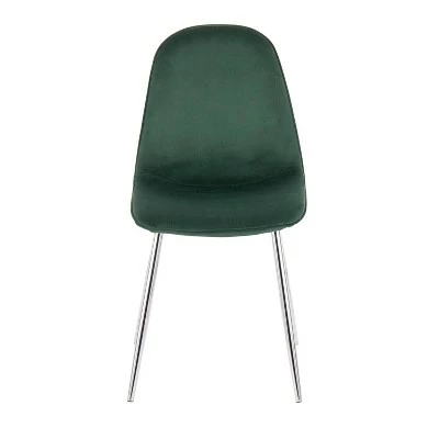 Set of 2 Pebble Contemporary Dining Chairs Chrome/Green - LumiSource 7 Set of 2 Pebble Contemporary Dining Chairs Chrome/Green - LumiSource - Image 5