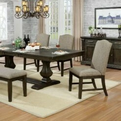 Set of 2 Lemieux Upholstered Dining Chairs Brown - HOMES: Inside + Out