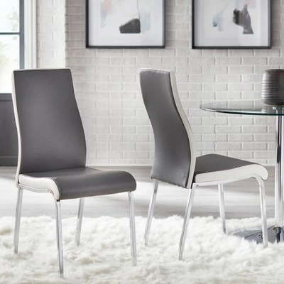 Set of 2 Nora Contemporary Dining Chairs Gray/White - Buylateral 3 Set of 2 Nora Contemporary Dining Chairs Gray/White - Buylateral
